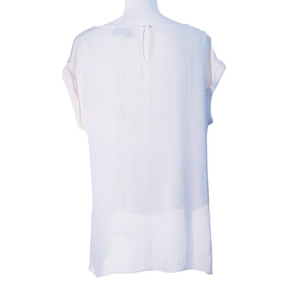 Rebecca Minkoff x A Pea in the Pod Silk Maternity Blouse w Embellished S… - Picture 3 of 8